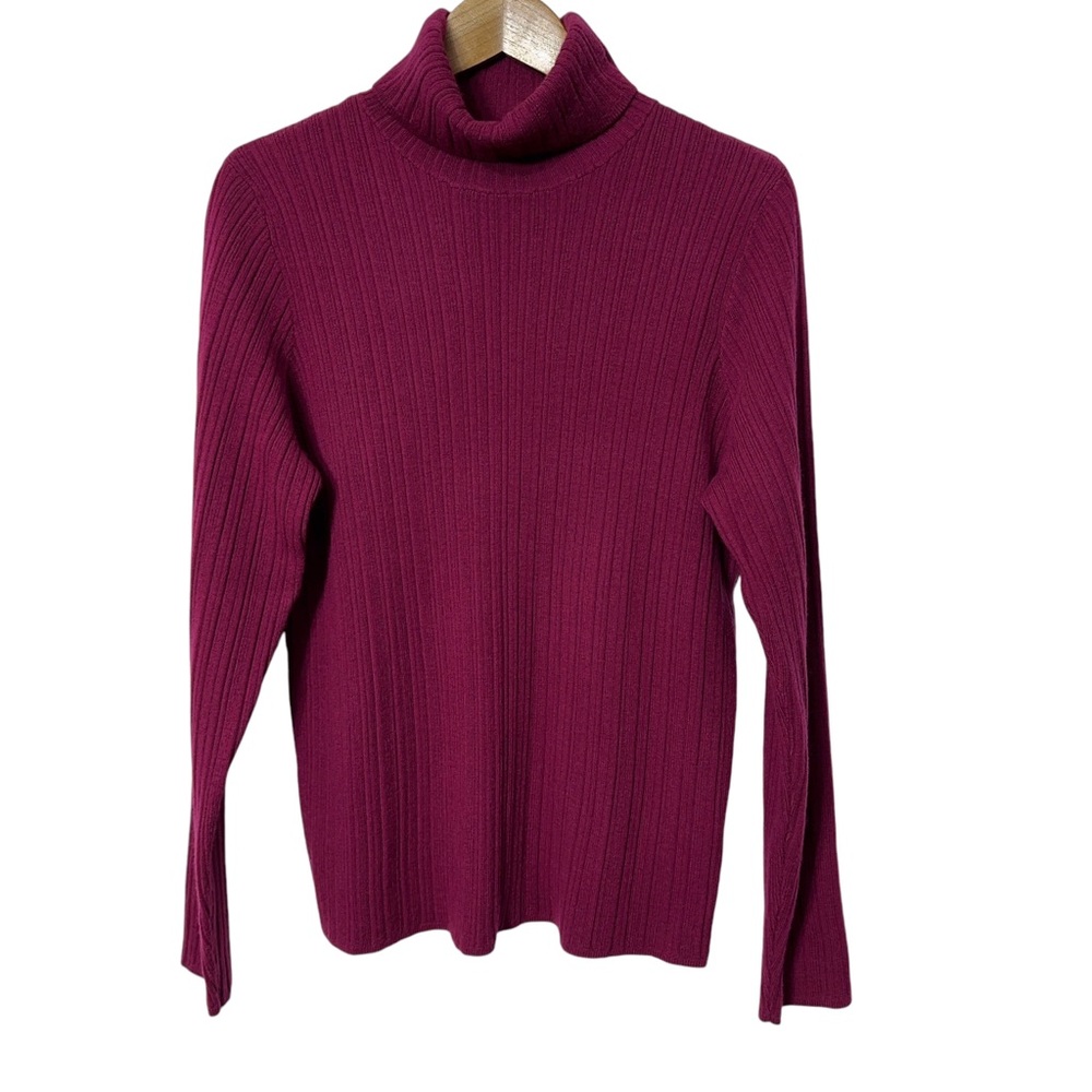 Halston Merino Wool Turtleneck Sweater Womens Size XL